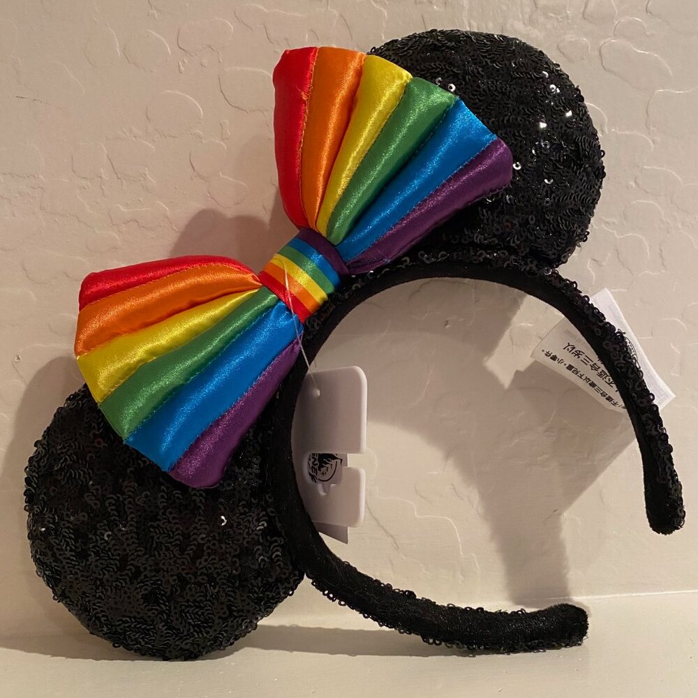 Rainbow Bow Minnie Mouse Ears Headband